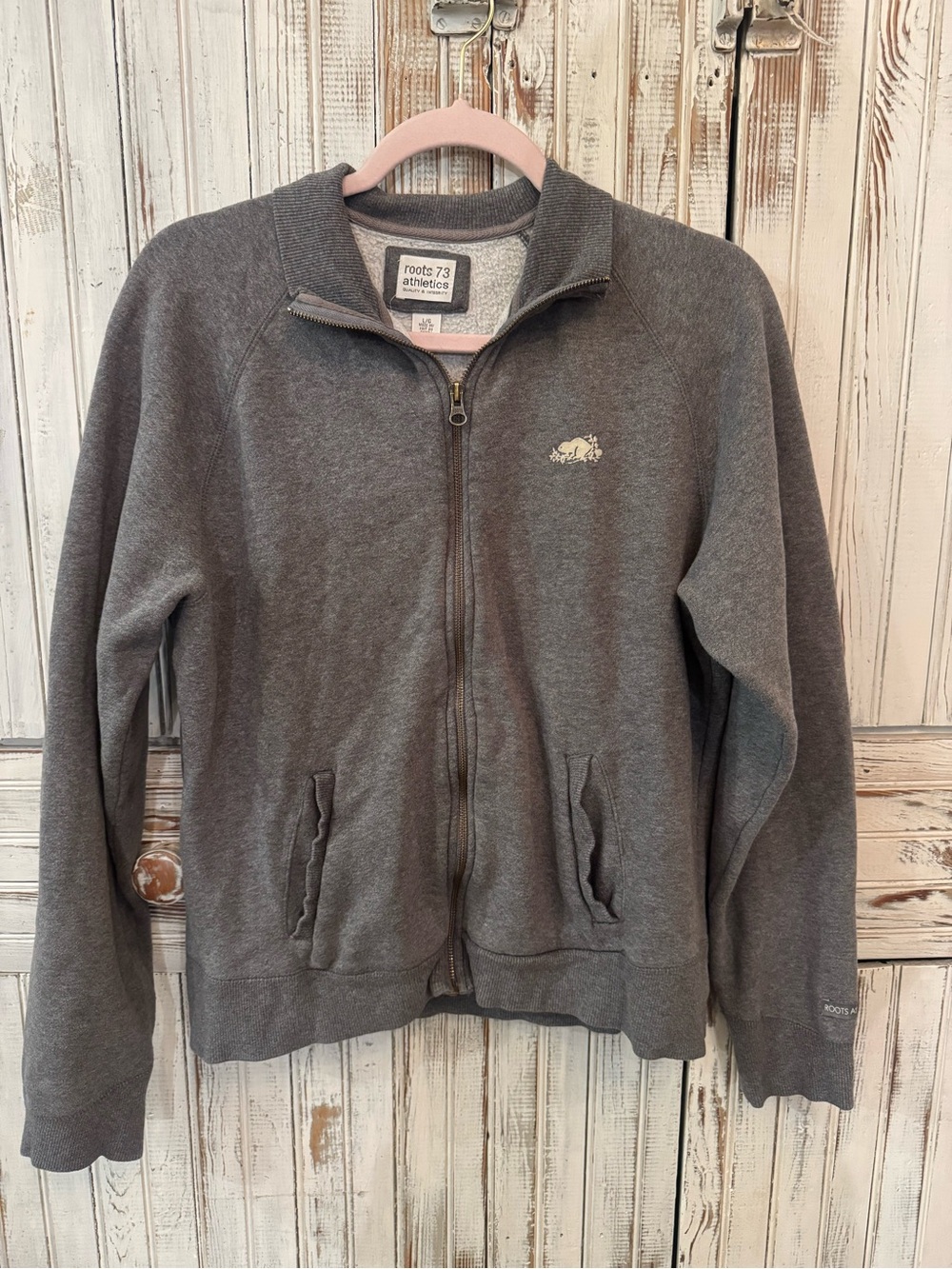 Roots 73 Athletics Gray Fleece-Lined Zip Hoodie